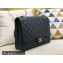 Chanel Maxi Classic Flap Handbag A58601 in Caviar Leather with Edge Stitching Black/Gold