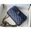 Chanel Medium Classic Flap Handbag A01112 in Lambskin Navy Blue/Gold