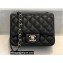 Chanel Mini Classic Flap Handbag A35200 in Lambskin Black/Silver