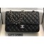 Chanel New Medium Classic Flap Handbag in Lambskin Black/Silver