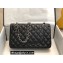 Chanel New Medium Classic Flap Handbag in Lambskin Black/Silver