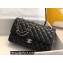 Chanel New Medium Classic Flap Handbag in Lambskin Black/Silver