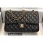 Chanel Medium Classic Flap Handbag A01112 in Lambskin Black/Gold