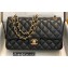 Chanel New Medium Classic Flap Handbag in Lambskin Black/Gold