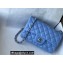 Chanel Mini Classic Flap Handbag A69900 in Lambskin Sky Blue/Silver
