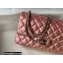 Chanel Medium Classic Flap Handbag A01112 in Lambskin Rainbow Pearl Pink