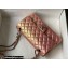 Chanel Medium Classic Flap Handbag A01112 in Lambskin Rainbow Pearl Pink