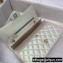 Chanel Medium Classic Flap Handbag A01112 in Lambskin Pearl Pale Silver