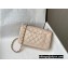 Chanel Mini Classic Flap Handbag A69900 in Lambskin Pearl Beige