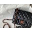 Chanel Mini Classic Flap Handbag A35200 in Lambskin Black with Pink Gold Hardware