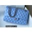 Chanel Medium Classic Flap Handbag A01112 in Lambskin Sky Blue/Silver