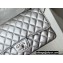 Chanel Medium Classic Flap Handbag A01112 in Lambskin Metallic Silver