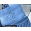 Chanel Medium Classic Flap Handbag A01112 in Lambskin Sky Blue/Silver