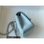 Chanel Mini Classic Flap Handbag A01115 in Caviar Leather with Edge Stitching Pale Blue/Silver