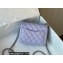 Chanel Mini Classic Flap Handbag A01115 in Caviar Leather with Edge Stitching Lavender/Silver