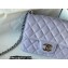 Chanel Mini Classic Flap Handbag A01115 in Caviar Leather with Edge Stitching Lavender/Silver