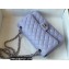 Chanel Medium Classic Flap Handbag A01112 in Caviar Leather with Edge Stitching Lavender/Silver