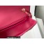 Chanel Small Classic Flap Handbag A01116 in Caviar Leather Fuchsia/Gold