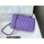 Chanel Small Classic Flap Handbag A01116 in Caviar Leather Purple/Silver