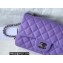 Chanel Small Classic Flap Handbag A01116 in Caviar Leather Purple/Silver