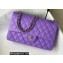 Chanel Medium Classic Flap Handbag A01112 in Caviar Leather Purple/Silver