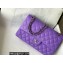 Chanel Medium Classic Flap Handbag A01112 in Caviar Leather Purple/Silver