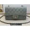 Chanel Small Classic Flap Handbag A01116 in Caviar Leather with Edge Stitching Gray/Silver