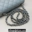 Chanel Small Classic Flap Handbag A01116 in Caviar Leather with Edge Stitching Gray/Silver