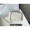Chanel Small Classic Flap Handbag A01116 in Caviar Leather with Edge Stitching White/Gold