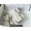 Chanel Small Classic Flap Handbag A01116 in Caviar Leather with Edge Stitching White/Gold