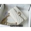 Chanel Medium Classic Flap Handbag A01112 in Caviar Leather with Edge Stitching White/Gold