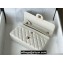 Chanel Medium Classic Flap Handbag A01112 in Caviar Leather with Edge Stitching White/Gold