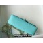 Chanel Small Classic Flap Handbag A01116 in Caviar Leather with Edge Stitching Tiffany Blue/Gold