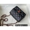 Chanel Mini Classic Flap Handbag A35200 in Lambskin Black with Pink Gold Hardware