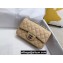 Chanel Medium Classic Flap Handbag A01112 in Caviar Leather with Edge Stitching Beige/Silver