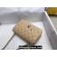 Chanel Medium Classic Flap Handbag A01112 in Caviar Leather with Edge Stitching Beige/Silver