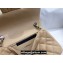 Chanel Medium Classic Flap Handbag A01112 in Caviar Leather with Edge Stitching Beige/Silver