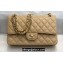 Chanel Medium Classic Flap Handbag A01112 in Caviar Leather with Edge Stitching Beige/Gold