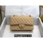 Chanel Medium Classic Flap Handbag A01112 in Caviar Leather with Edge Stitching Beige/Gold