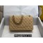 Chanel Medium Classic Flap Handbag A01112 in Caviar Leather with Edge Stitching Beige/Gold