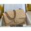 Chanel Large/Jumbo Classic Flap Handbag A58600 in Caviar Leather with Edge Stitching Beige/Silver