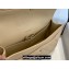Chanel Large/Jumbo Classic Flap Handbag A58600 in Caviar Leather with Edge Stitching Beige/Silver