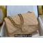 Chanel Large/Jumbo Classic Flap Handbag A58600 in Caviar Leather with Edge Stitching Beige/Gold