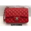 Chanel Small Classic Flap Handbag A01116 in Caviar Leather Red/Silver