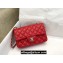 Chanel Small Classic Flap Handbag A01116 in Caviar Leather Red/Silver