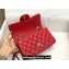 Chanel Small Classic Flap Handbag A01116 in Caviar Leather Red/Silver