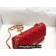 Chanel Small Classic Flap Handbag A01116 in Caviar Leather Red/Gold