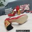 Dolce & Gabbana Logo Heel 10.5cm Chain leather T-strap Pumps Red 2022