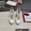 Dolce & Gabbana Logo Heel 10.5cm Chain leather T-strap Pumps White 2022