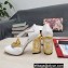 Dolce & Gabbana Logo Heel 10.5cm Chain leather T-strap Pumps White 2022